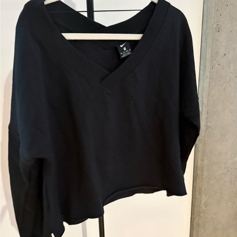 Nike Women's Black V-Neck Sweatshirt
